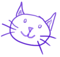 sketch of a purple kitty