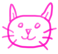 sketch of a pink kitty